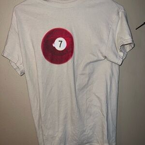 White Graphic T-Shirt with Red Design